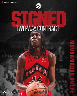 Chính thức: Raptors ký hợp đồng hai chiều với Mohamedou Gueye và từ bỏ Marques Nowell